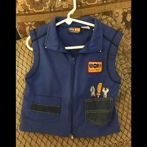 My Pal for Boys 4t vest work shop equipment blue with denim pockets